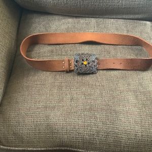 Brown Big Buckle Belt Fits Size 12